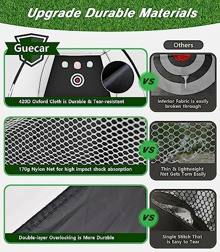 Comparison of durable materials versus others in sports equipment.